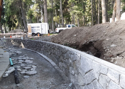 Car Port Entry Retaining Wall